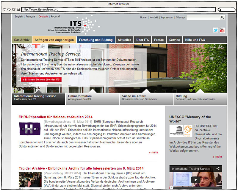 Screenshot - www.its-arolsen.org